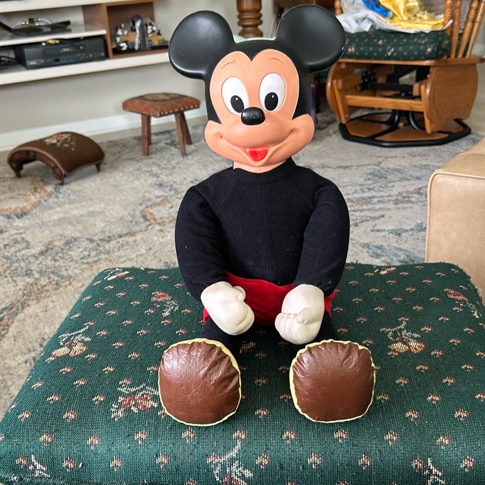 Disney’s vintage Mickey Mouse from the  1970 in traditional colors APX 18 inches